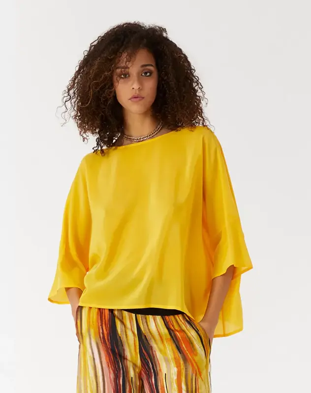Blusa Manila Grace in Seta / Giallo