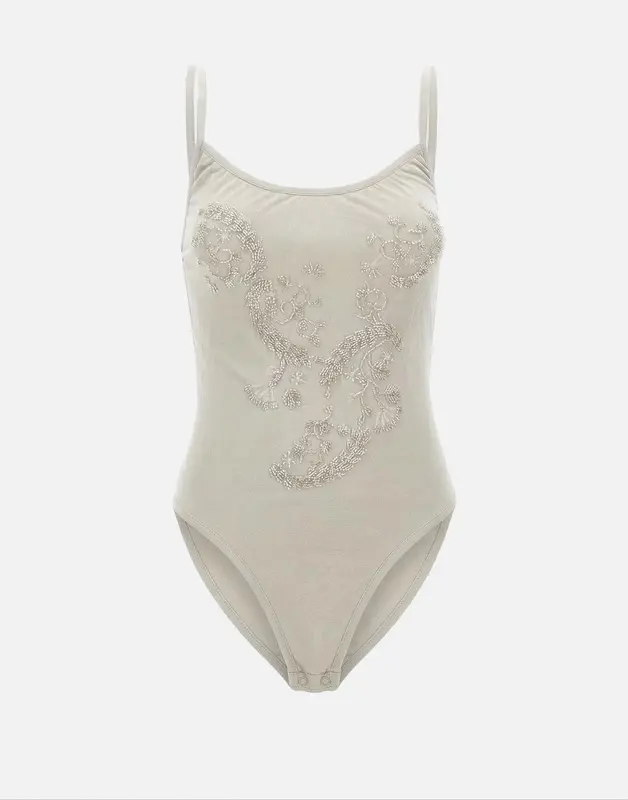 Body con ricamo gioiello