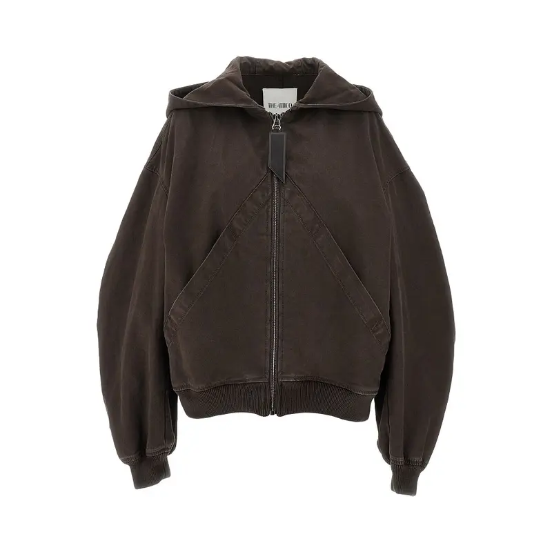 Bomber in gabardine con cappuccio