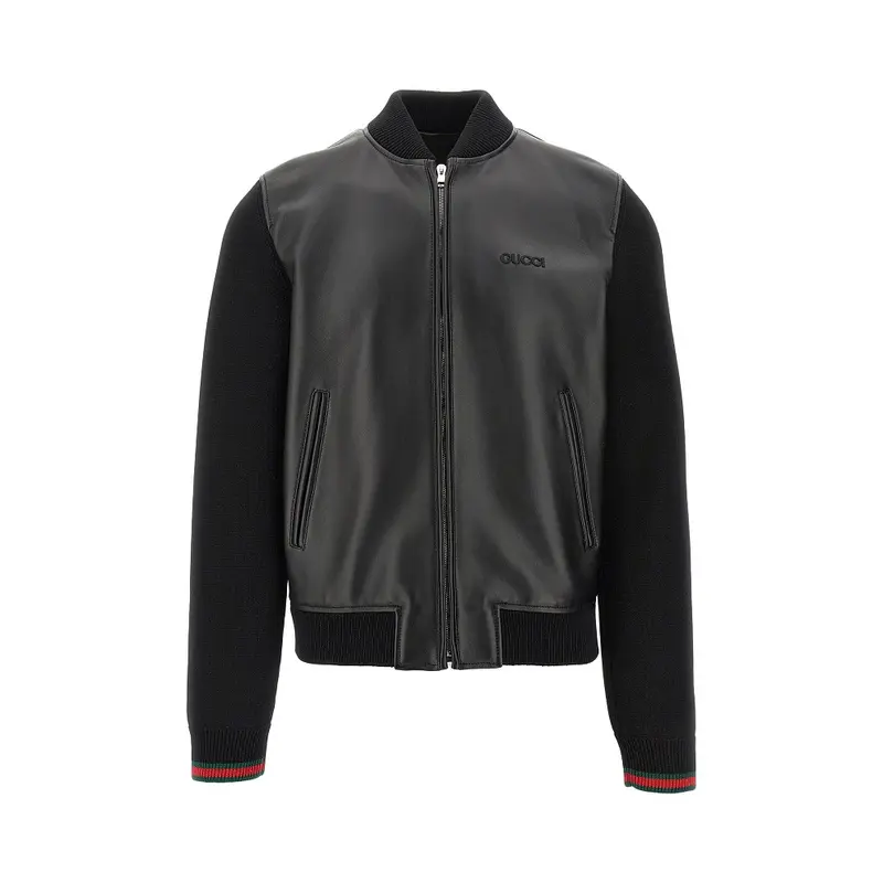 Bomber in nappa e maglia