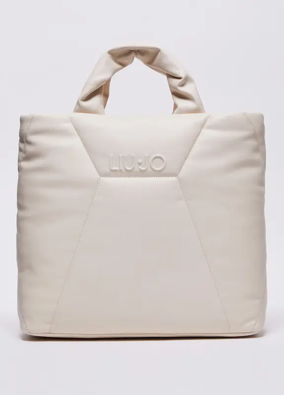 Borsa a Mano con Logo / Beige