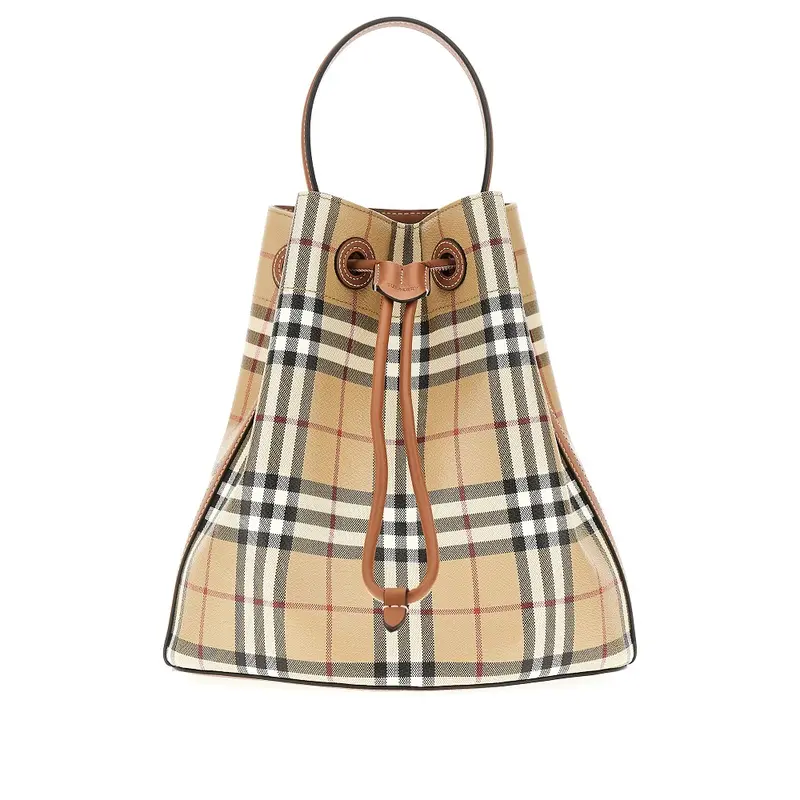 Borsa a secchiello piccola con motivo Check