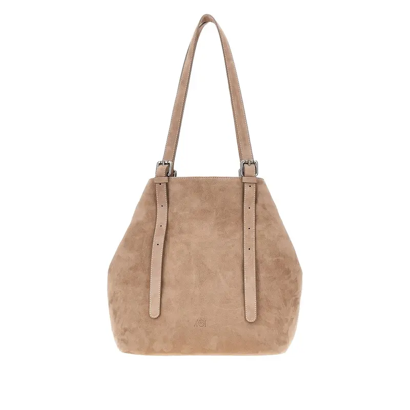 Borsa 'Galatea' media in pelle scamosciata