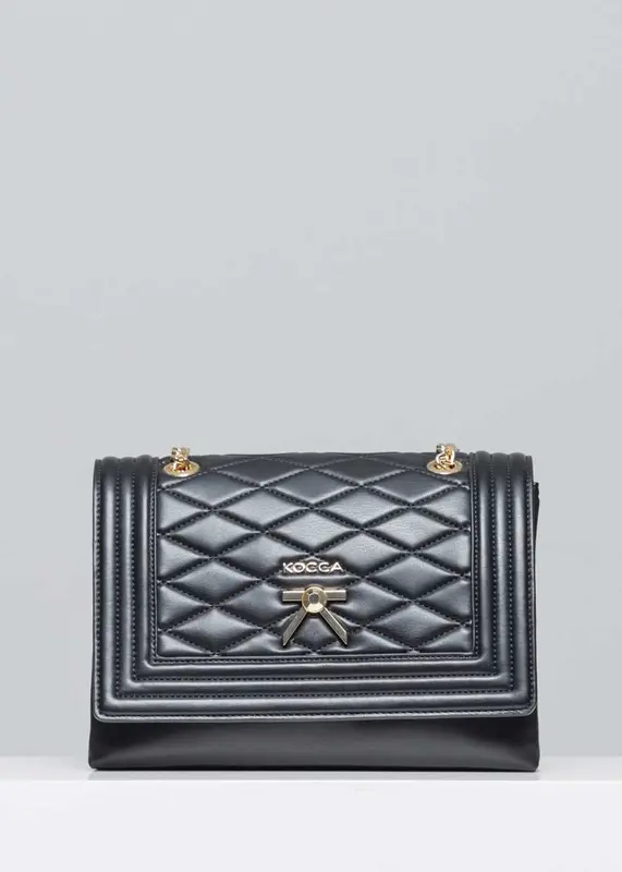 Borsa Kocca in Ecopelle con Trama / Nero