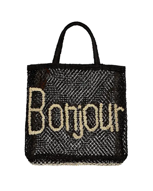 Borsa large Bonjour iuta nera