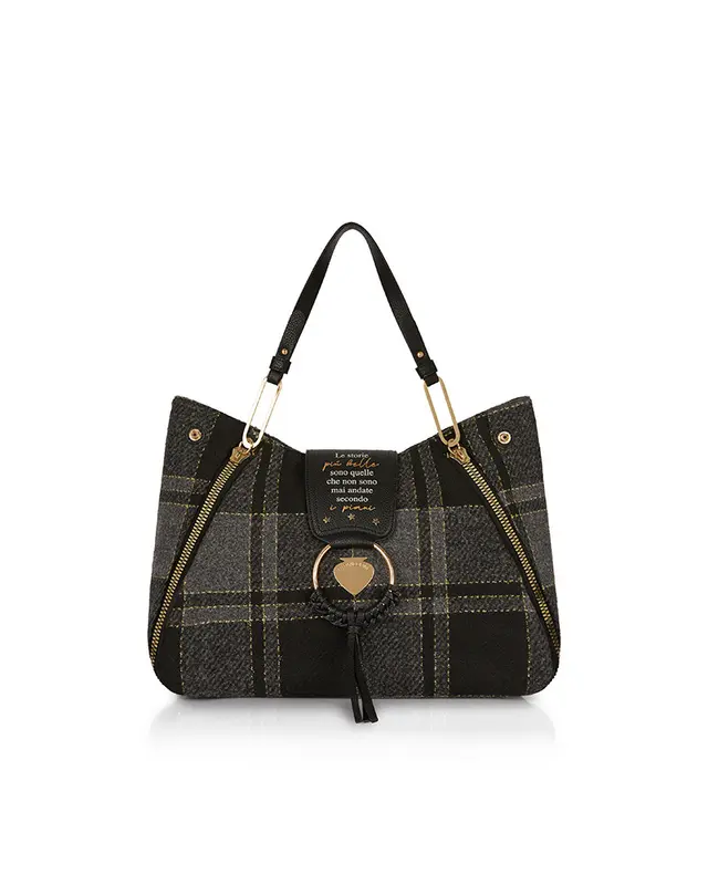 Borsa Le Pandorine Vicky Effetto Lana / Nero