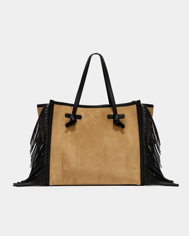 Borsa Marcella suede cuoio frange