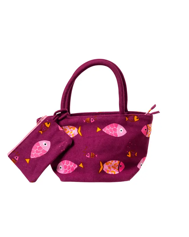 Borsa Mini Bag pesci bolle vinaccia