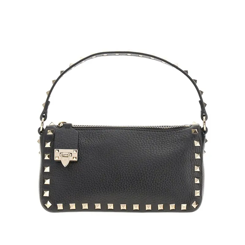 Borsa piccola 'Rockstud' in pelle granata