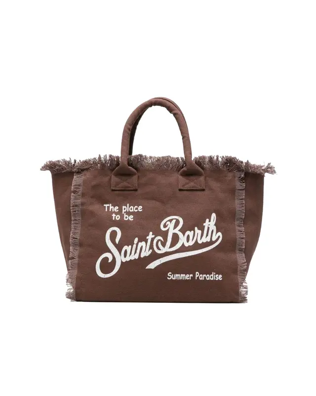 Borsa Vanity cotone marrone