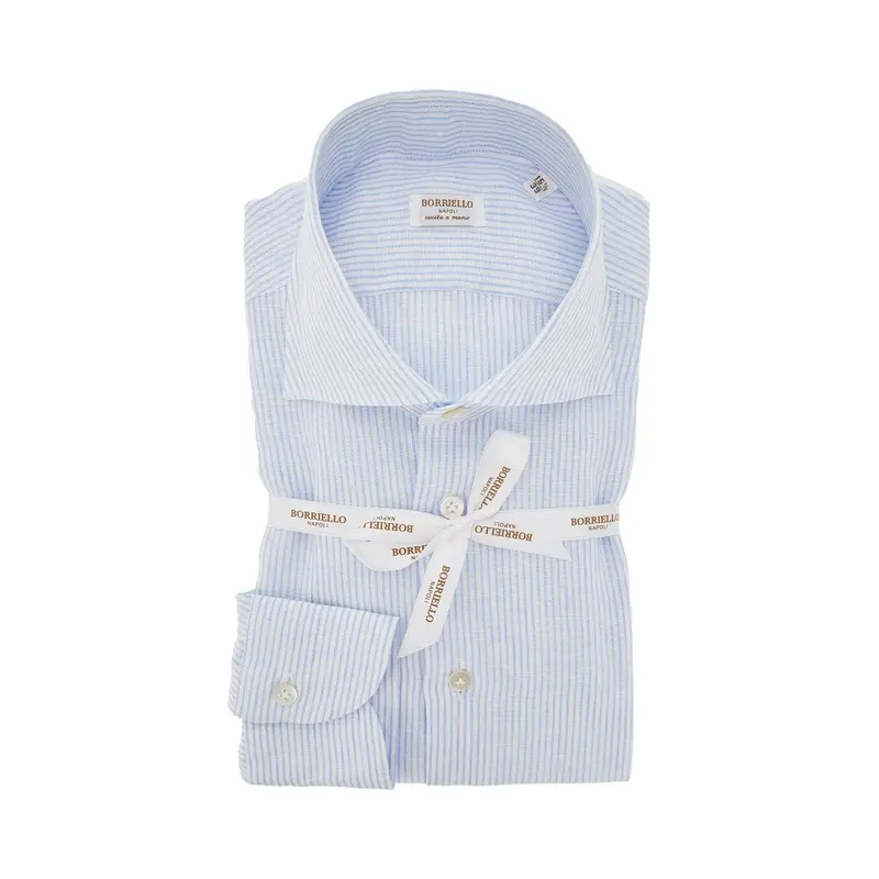 Camicia a righe in cotone e lino