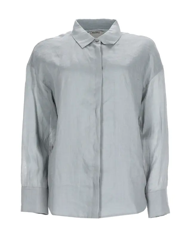 Camicia Abbraccio ramiè azzurro polvere
