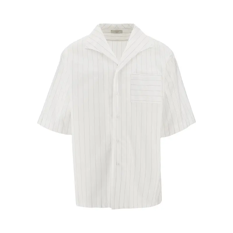 Camicia bowling in popeline gessato