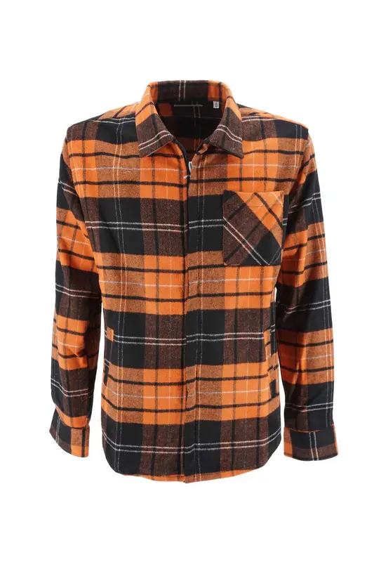 Camicia Daniele Alessandrini in flanella / Arancione