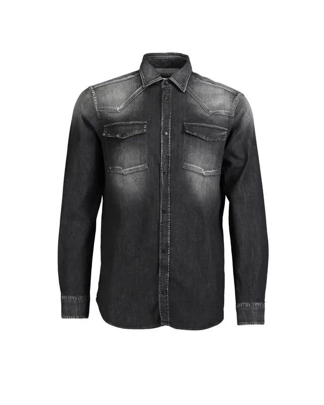 Camicia denim slavato grigio