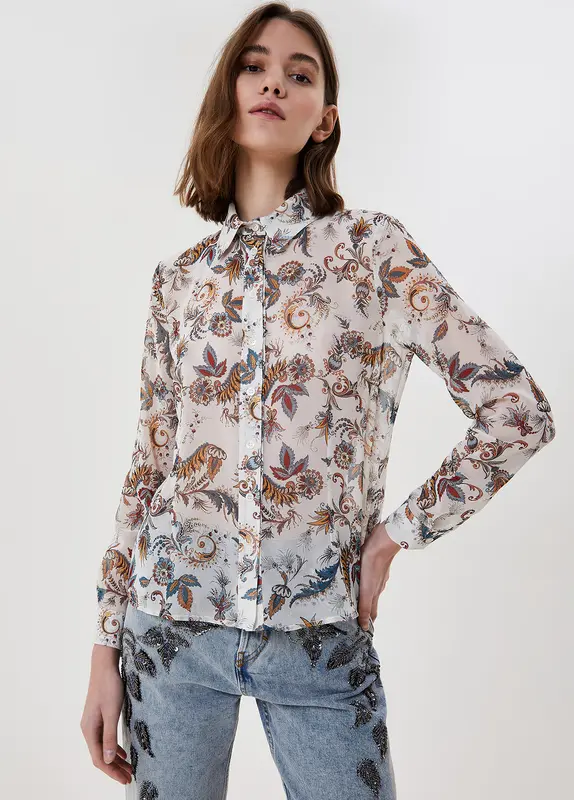 Camicia in georgette / Bianco
