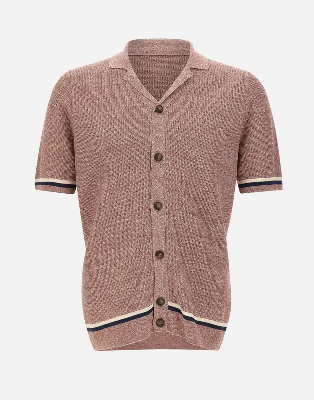 Camicia in maglia di lino e cotone