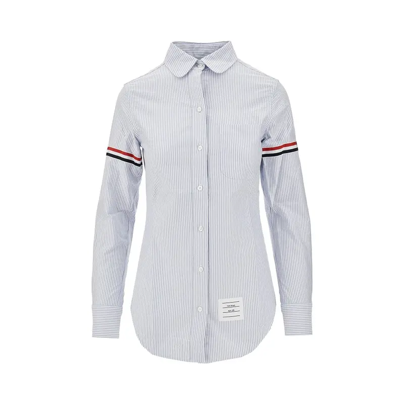 Camicia in Oxford a righe con nastri