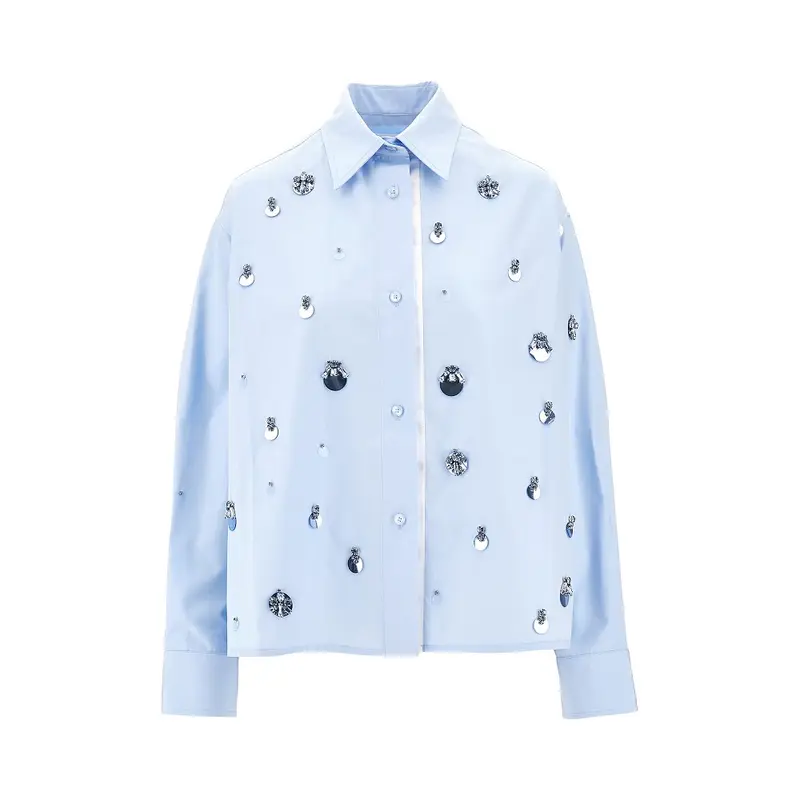 Camicia in popeline ricamata