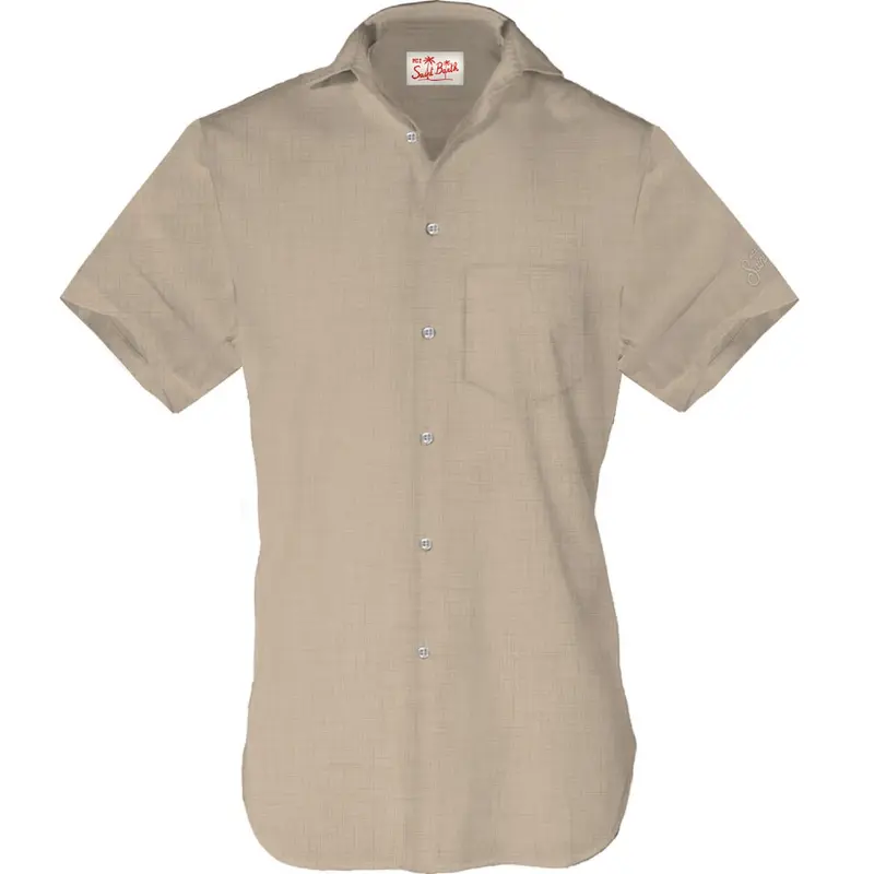 Camicia Mezze Maniche in Lino / Beige
