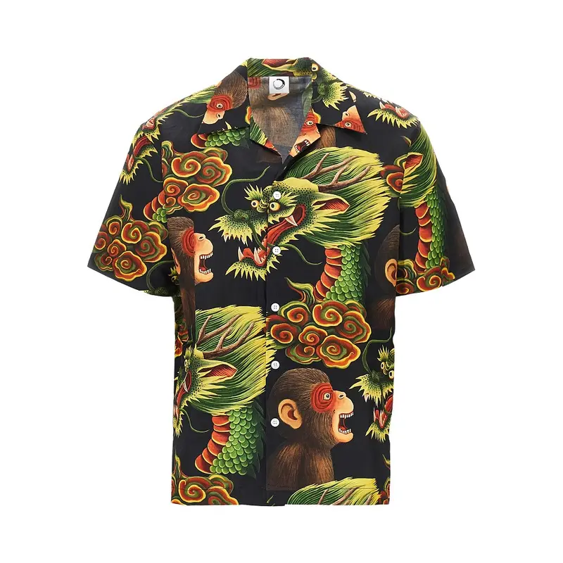 Camicia 'Monkey Dragon' in seta