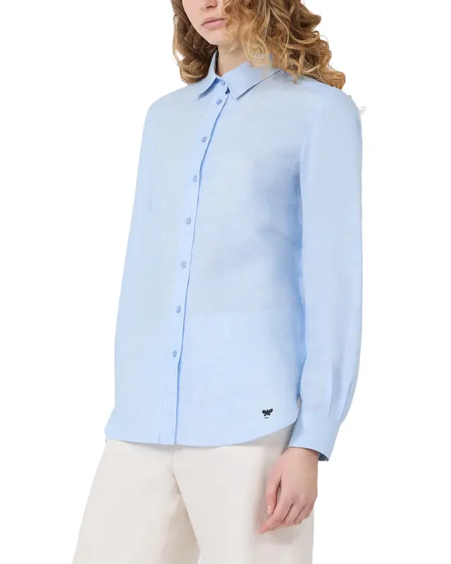 Camicia Werner lino azzurro