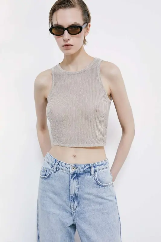Canotta in Maglia Leggera / Grigio