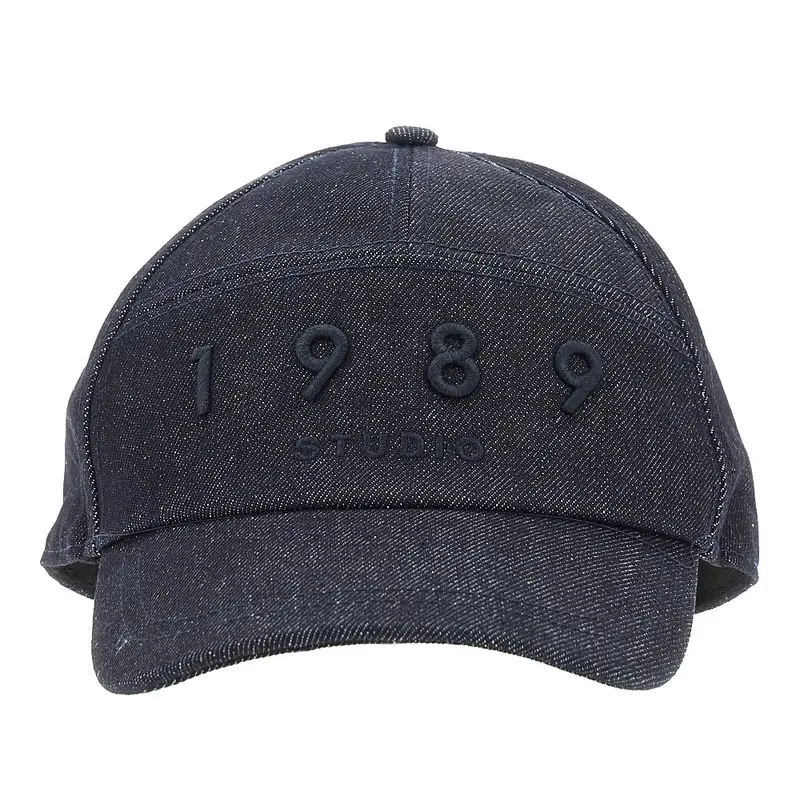 Cappello baseball in denim con logo ricamato