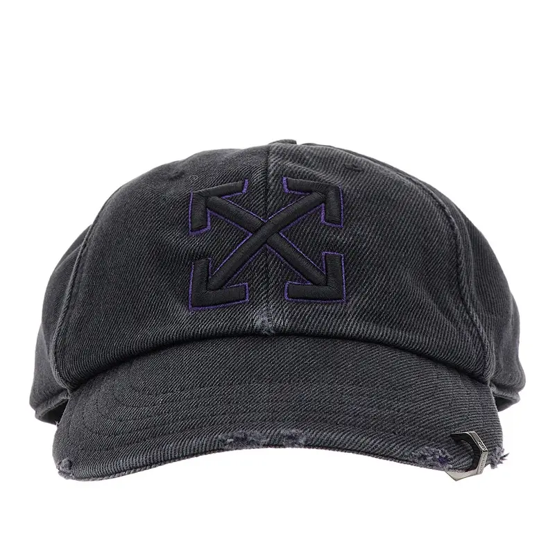 Cappello baseball in denim distresses