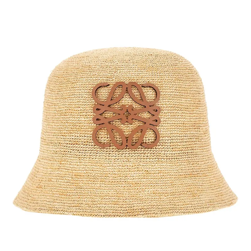 Cappello bucket in rafia con Anagram