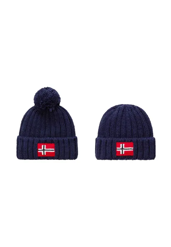 Cappello da bambino in maglia a costine blu