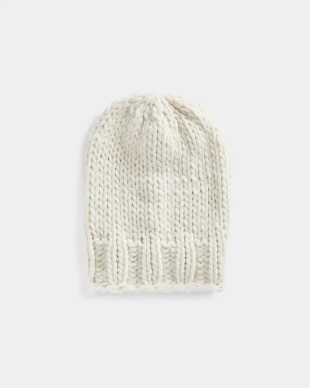 Cappello lana chunky bianco