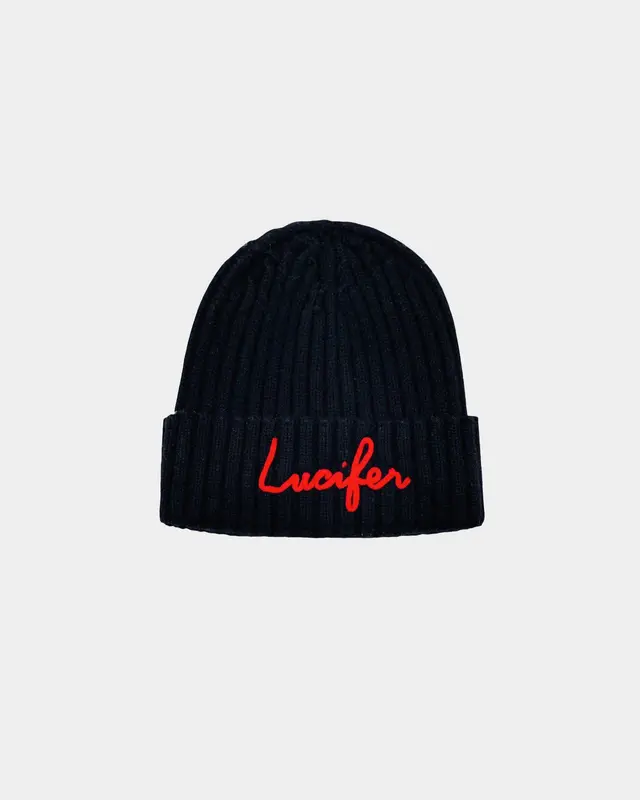 Cappello Lucifer ricamato nero