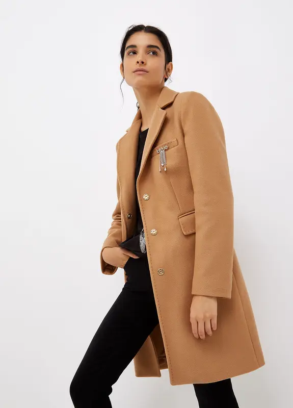 Cappotto Liu Jo con Spilla / Beige