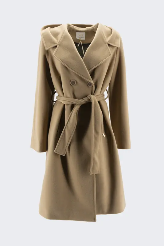 Cappotto Lungo con Cintura / Beige