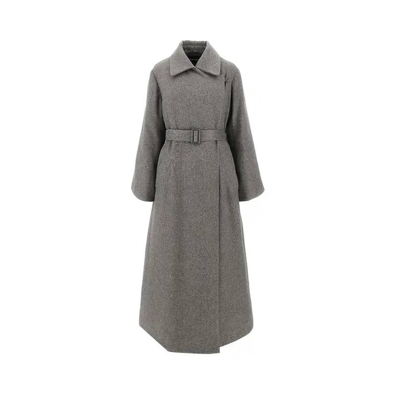 Cappotto lungo imbottito con cintura