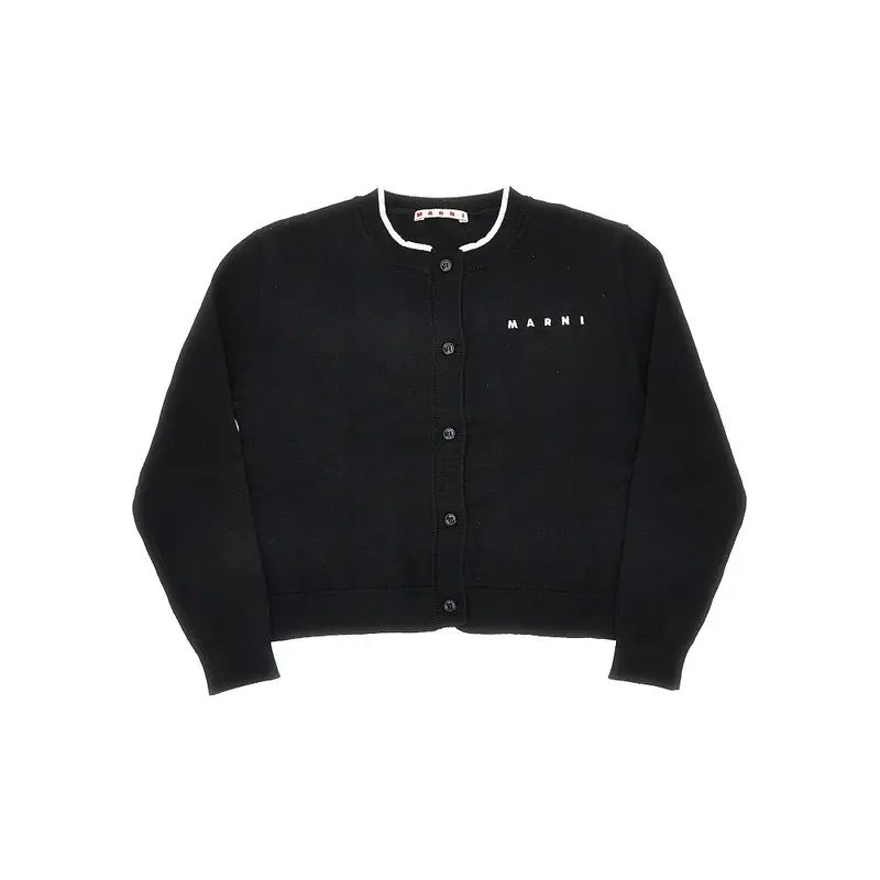 Cardigan in maglia con ricamo logo