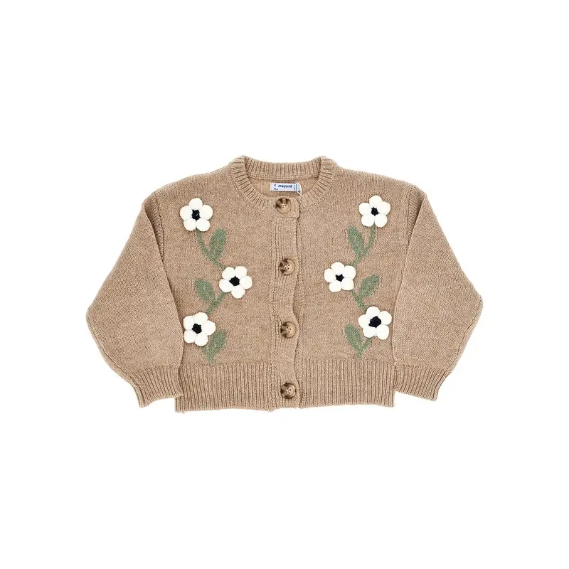 Cardigan in misto cotone con fiori