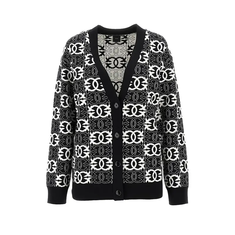 Cardigan in misto viscosa jacquard