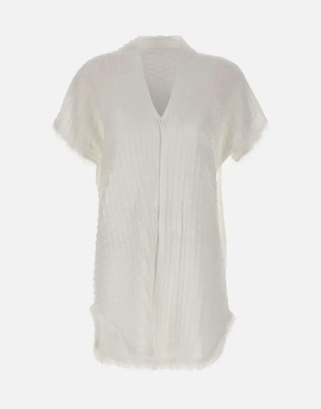 Cardigan lungo punzonato