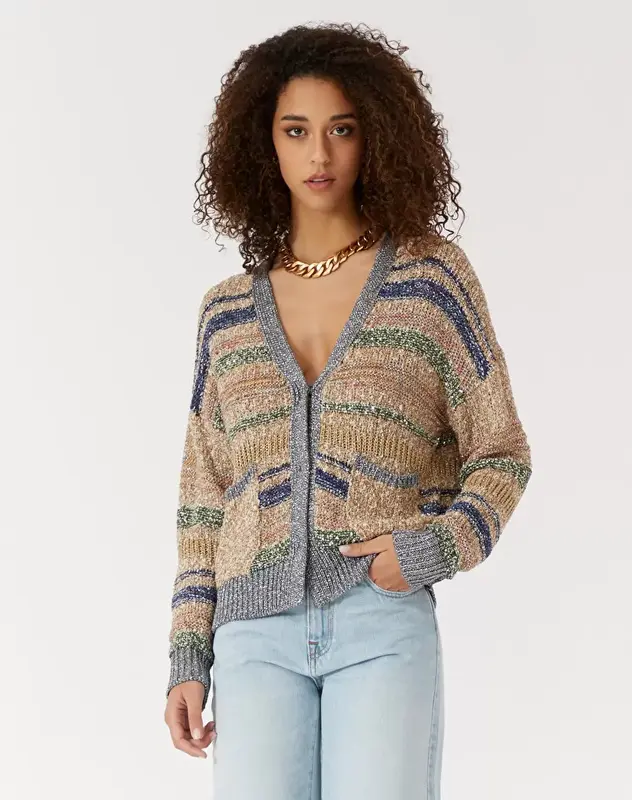Cardigan Manila Grace Rigato / Beige