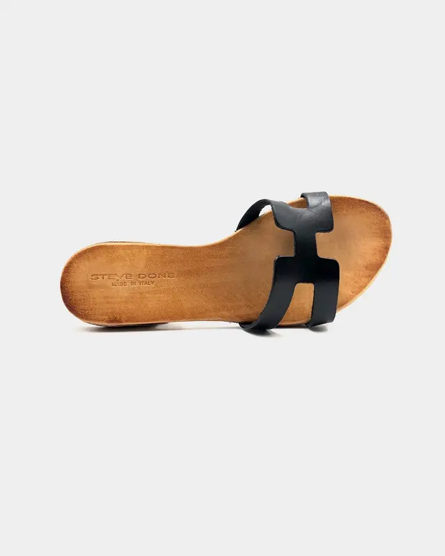 Ciabatta H pelle nera
