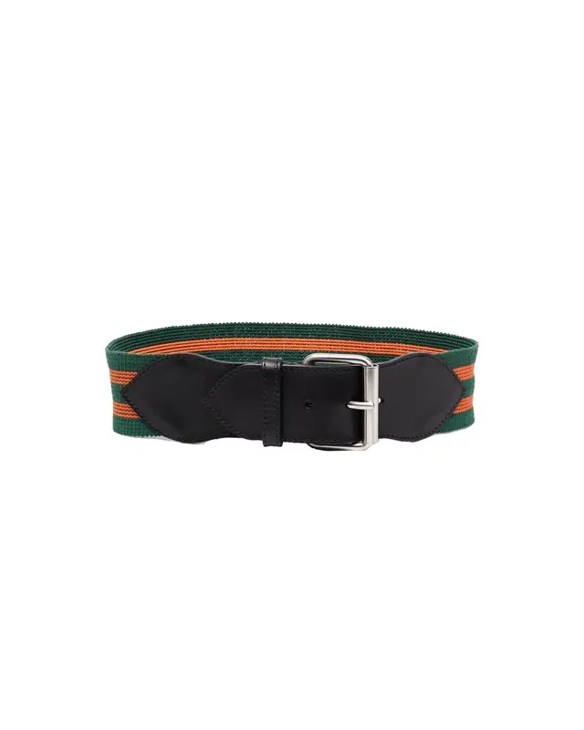 Cintura a righe elastica verde arancio
