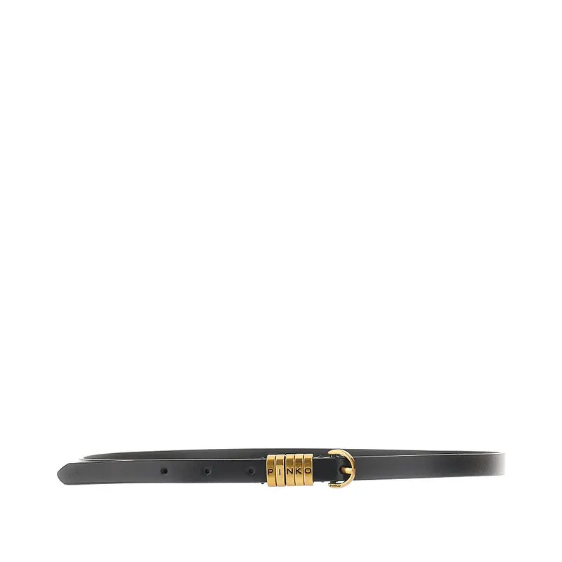 Cintura in pelle con logo lettering