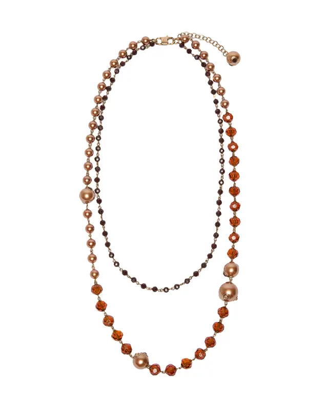 Collana Aderira oro perline arancio