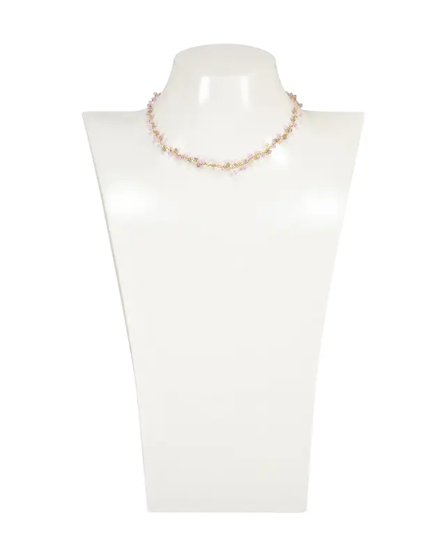 Collana cubi cristalli lilla
