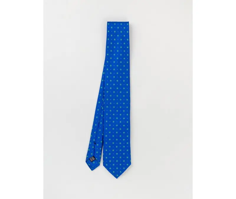 Cravatta in Seta con Fantasia / Bluette