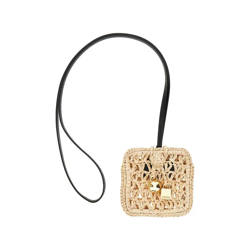 Custodia per AirPods in rafia intrecciata