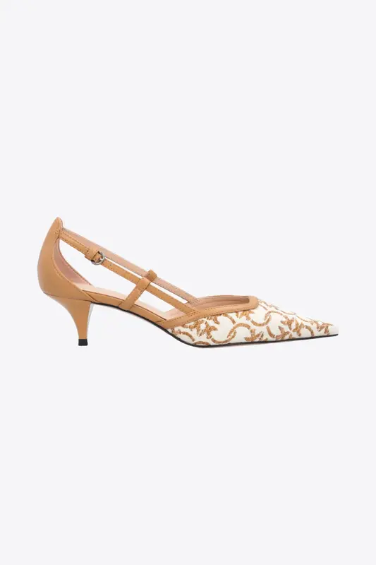 Decollete in Tessuto Jacquard / Beige