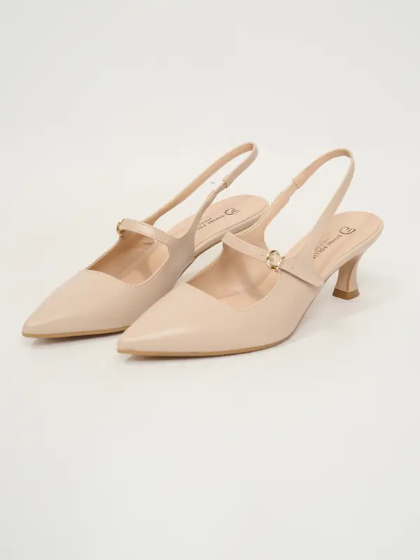 DIVINE FOLLIE - SCARPA SLINGBACK TACCO ROCCHETTO - CARNE